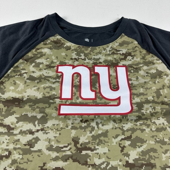 Nike New York Giants Salute to Service 3/4 Sleeve Shirt Mens Large Camo Military - Picture 1 of 7